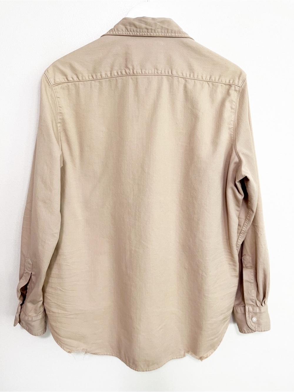 Frank & Eileen Eileen Button-Up Shirt Famous Denim Sand Tan Size: Medium - Picture 6 of 10
